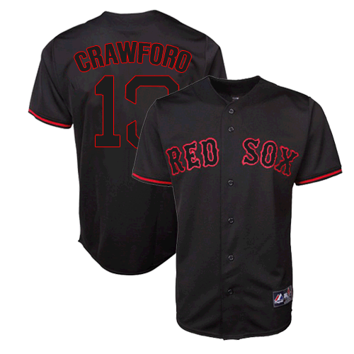 Boston Red Sox #13 Carl Crawford Black Fashion Jersey