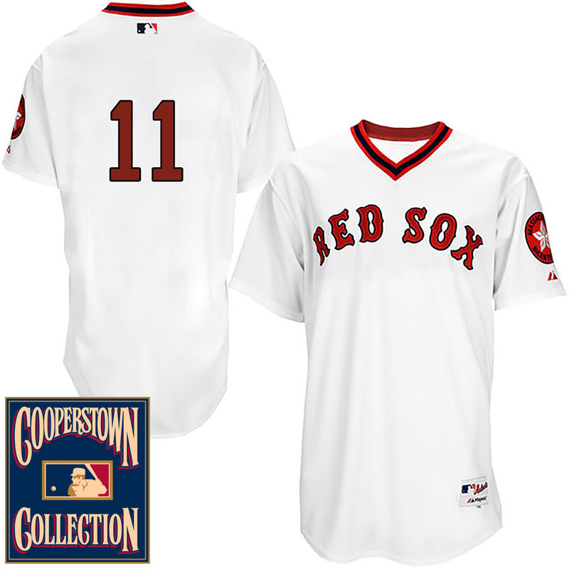 Boston Red Sox #11 Clay Buchholz White 1976 Turn Back The Clock Throwback Jersey