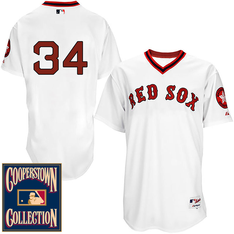 Boston Red Sox #34 David Ortiz White 1976 Turn Back The Clock Throwback Jersey