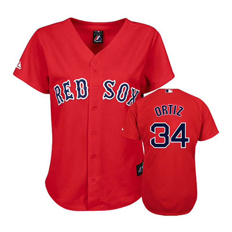 Boston Red Sox #34 David Ortiz Red Women's Fashion Jersey