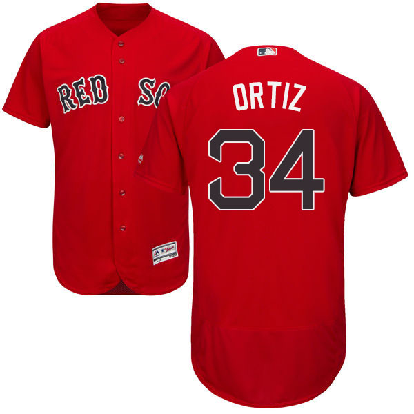 Boston Red Sox #34 David Ortiz Scarlet Flexbase Authentic Collection Jersey