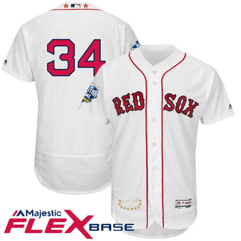 Boston Red Sox David Ortiz #34 Majestic White 2016 MLB All-Star Game Signature Flex Base Jersey