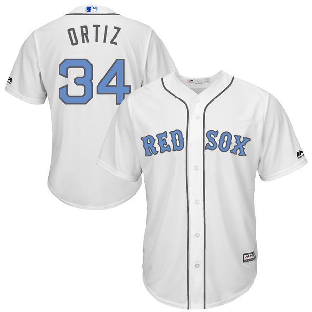 Boston Red Sox #34 David Ortiz Majestic White Fashion 2016 Father's Day Cool Base Jersey