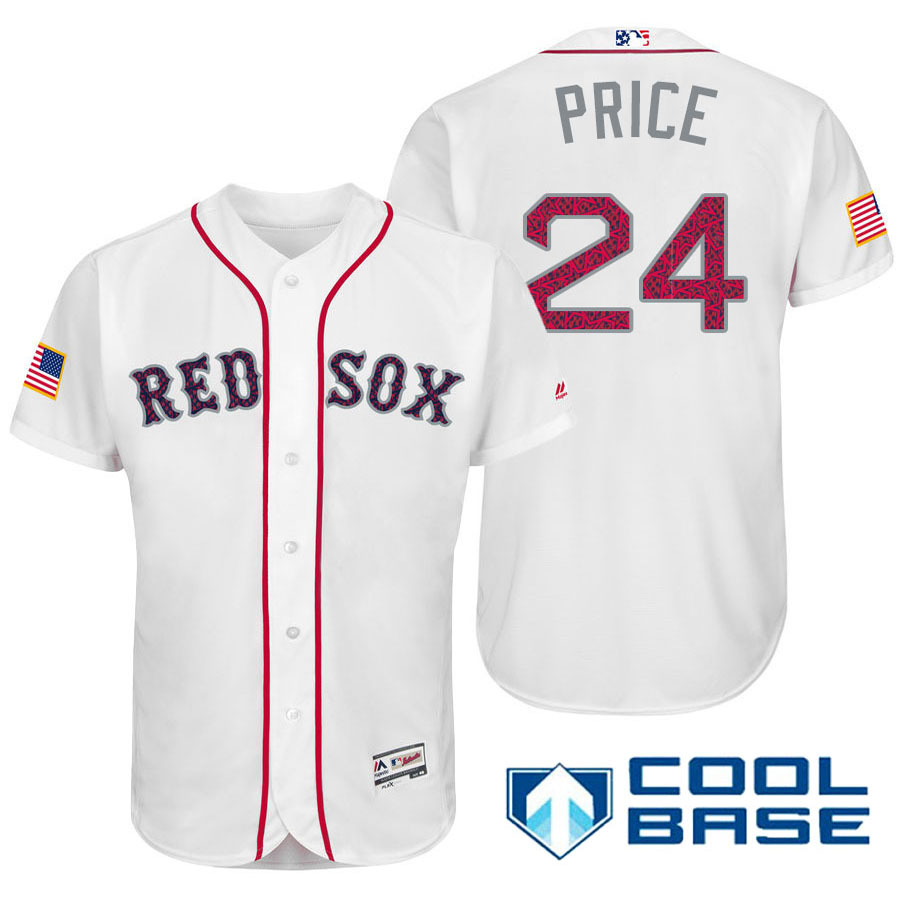 Boston Red Sox #24 David Price White Stars & Stripes 2016 Independence Day Cool Base Jersey