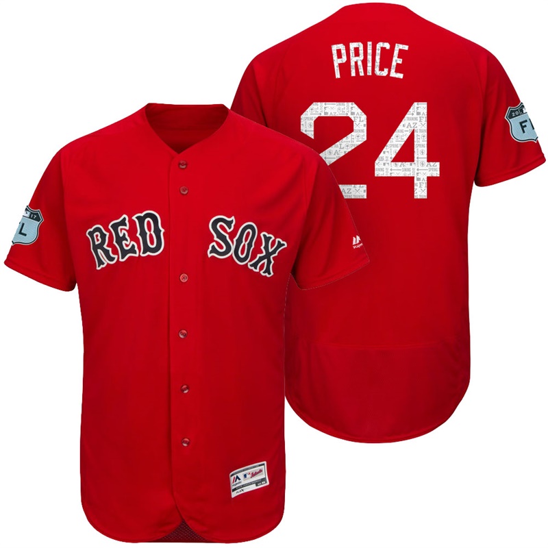 Boston Red Sox David Price #24 Red 2017 Spring Training Grapefruit League Patch Authentic Collection Flex Base Jersey