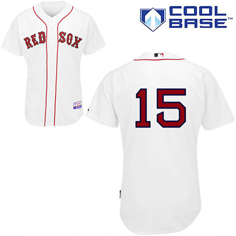 Boston Red Sox #15 Dustin Pedroia White Home Jersey