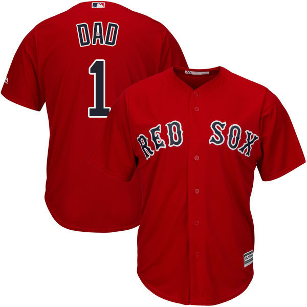 Boston Red Sox Majestic Red Father's Day Gift Authentic Jersey