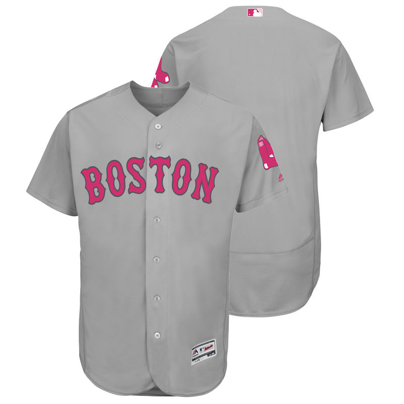 Boston Red Sox Gray Road 2016 Mother's Day Flex Base Jersey