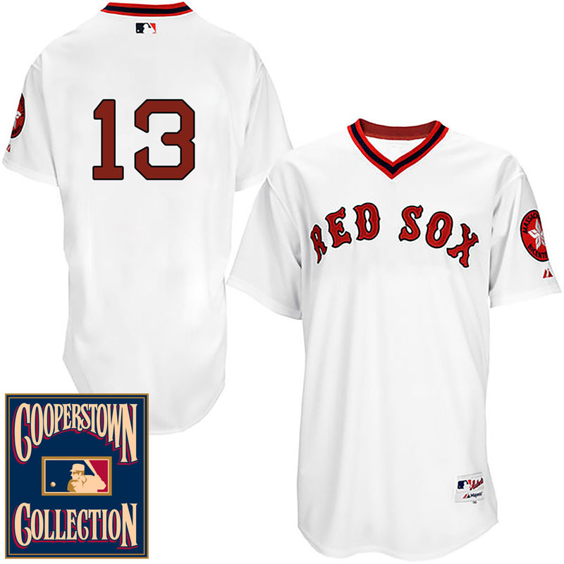 Boston Red Sox #13 Hanley Ramirez White 1976 Turn Back The Clock Throwback Jersey