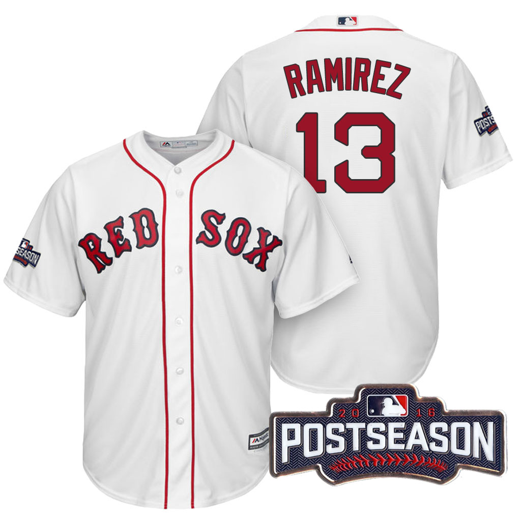 Boston Red Sox Hanley Ramirez #13 AL East Division Champions White 2016 Postseason Patch Cool Base Jersey