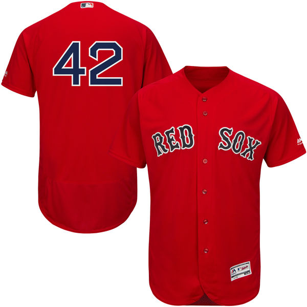 Boston Red Sox Jackie Robinson #42 Majestic Red Authentic Collection Flexbase Jersey