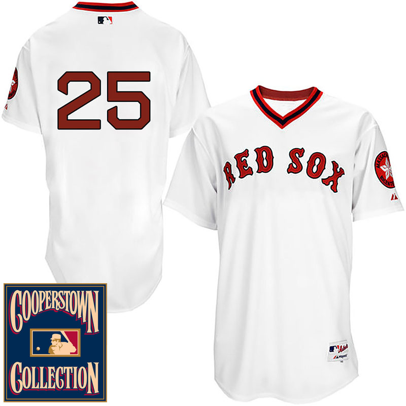 Boston Red Sox #25 Jackie Bradley Jr. White 1976 Turn Back The Clock Throwback Jersey