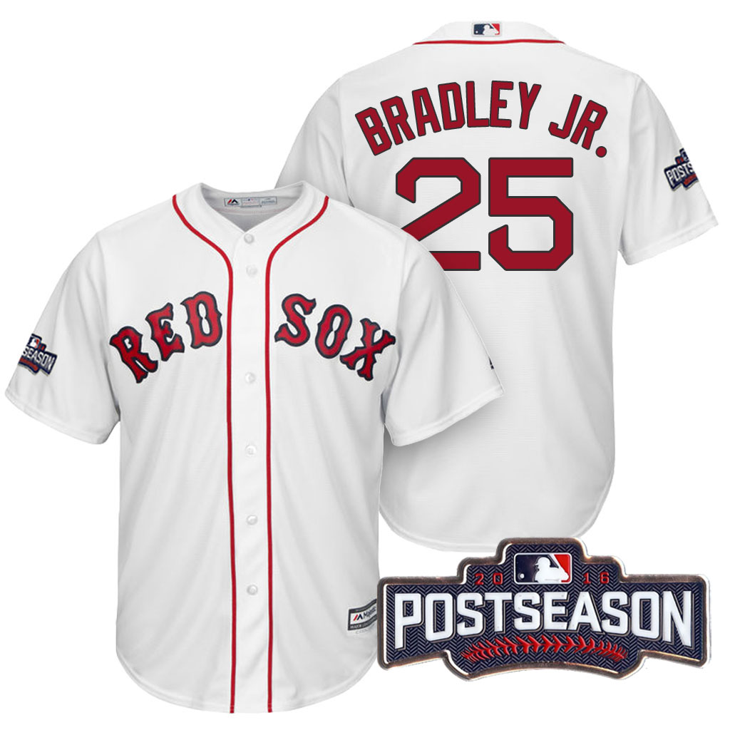 Boston Red Sox Jackie Bradley Jr. #25 AL East Division Champions White 2016 Postseason Patch Cool Base Jersey