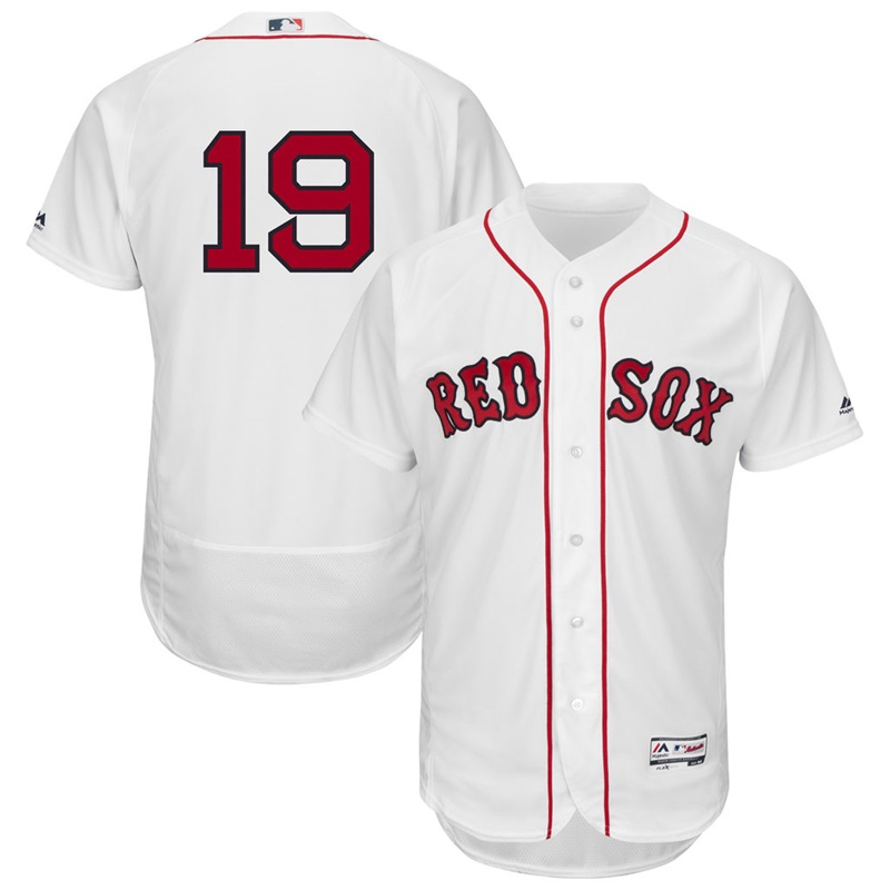 Men Boston Red Sox Jackie Bradley Jr. #19 White Home Flex Base Jersey