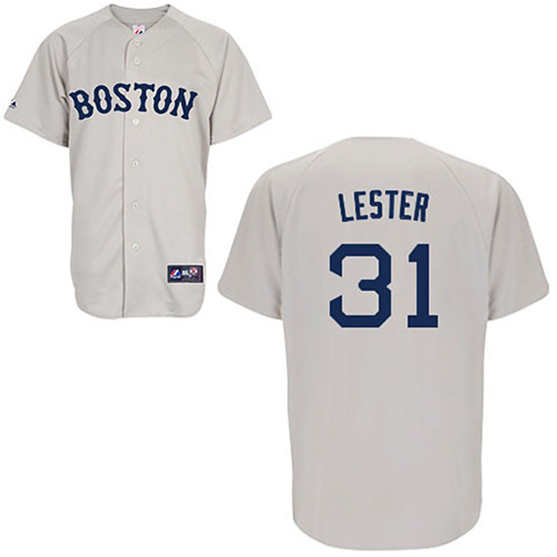 Boston Red Sox #31 Jon Lester Grey Road Jersey