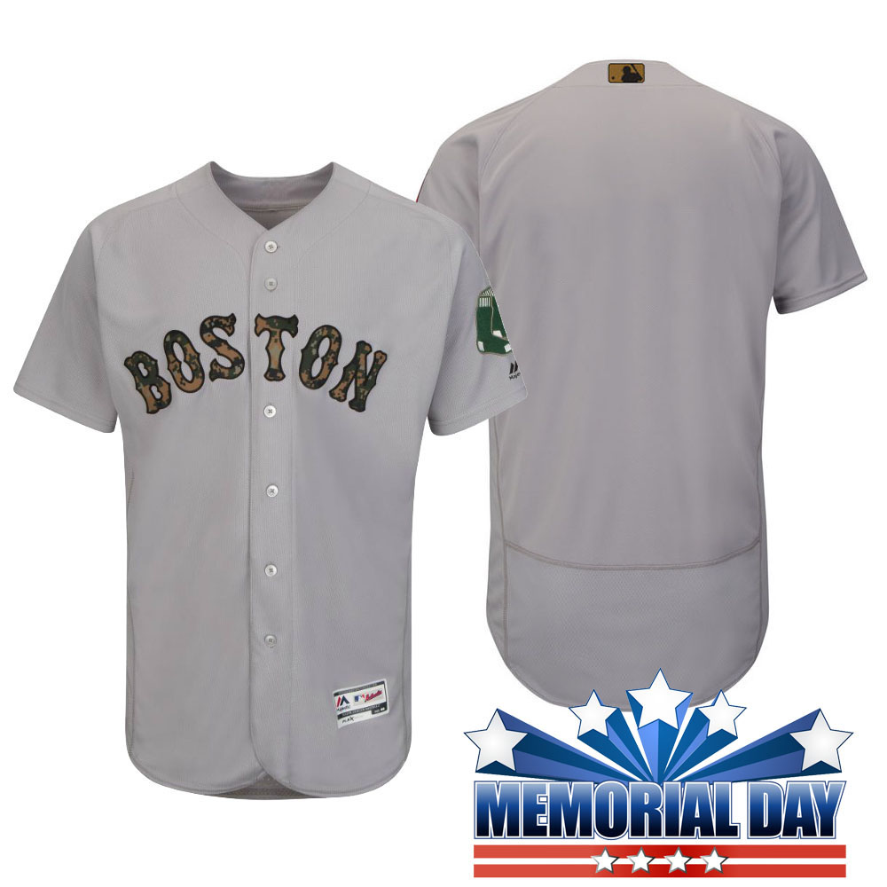 Boston Red Sox Memorial Day Gray Camo Flex Base Team Jersey