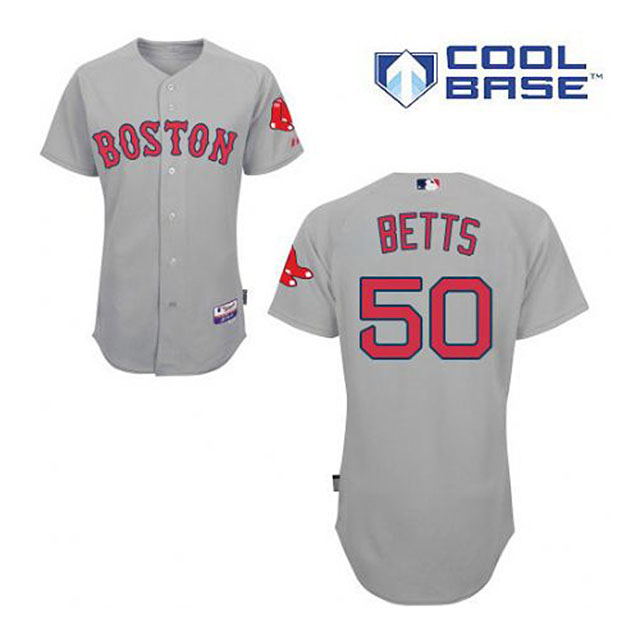 Boston Red Sox #50 Mookie Betts Majestic Gray Cool Base Authentic Player Jersey