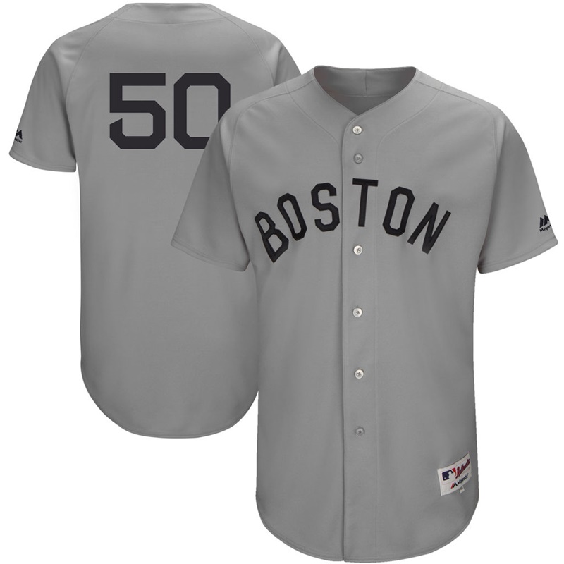 Men Boston Red Sox Mookie Betts #50 Gray Turn Back the Clock Flex Base Jersey