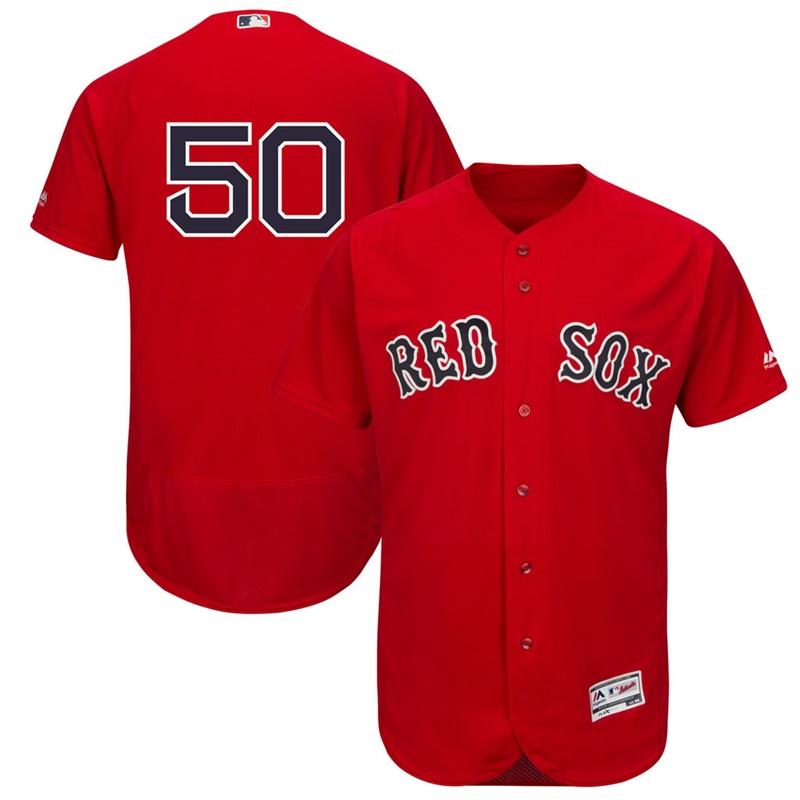 Men Boston Red Sox Mookie Betts #50 Scarlet Alternate Flex Base Jersey