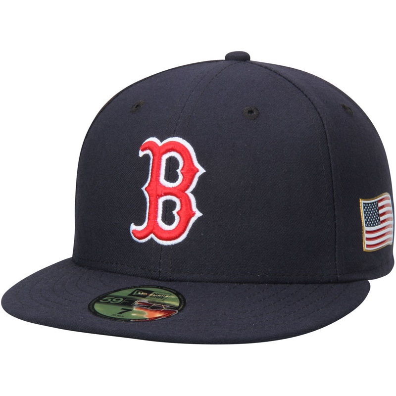 Boston Red Sox Navy On Field 9/11 Side Patch US Flag 59FIFTY Flex Hat