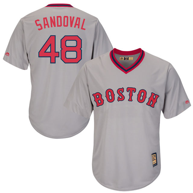 Boston Red Sox Pablo Sandoval #48 Majestic Gray Authentic Turn Back the Clock Jersey