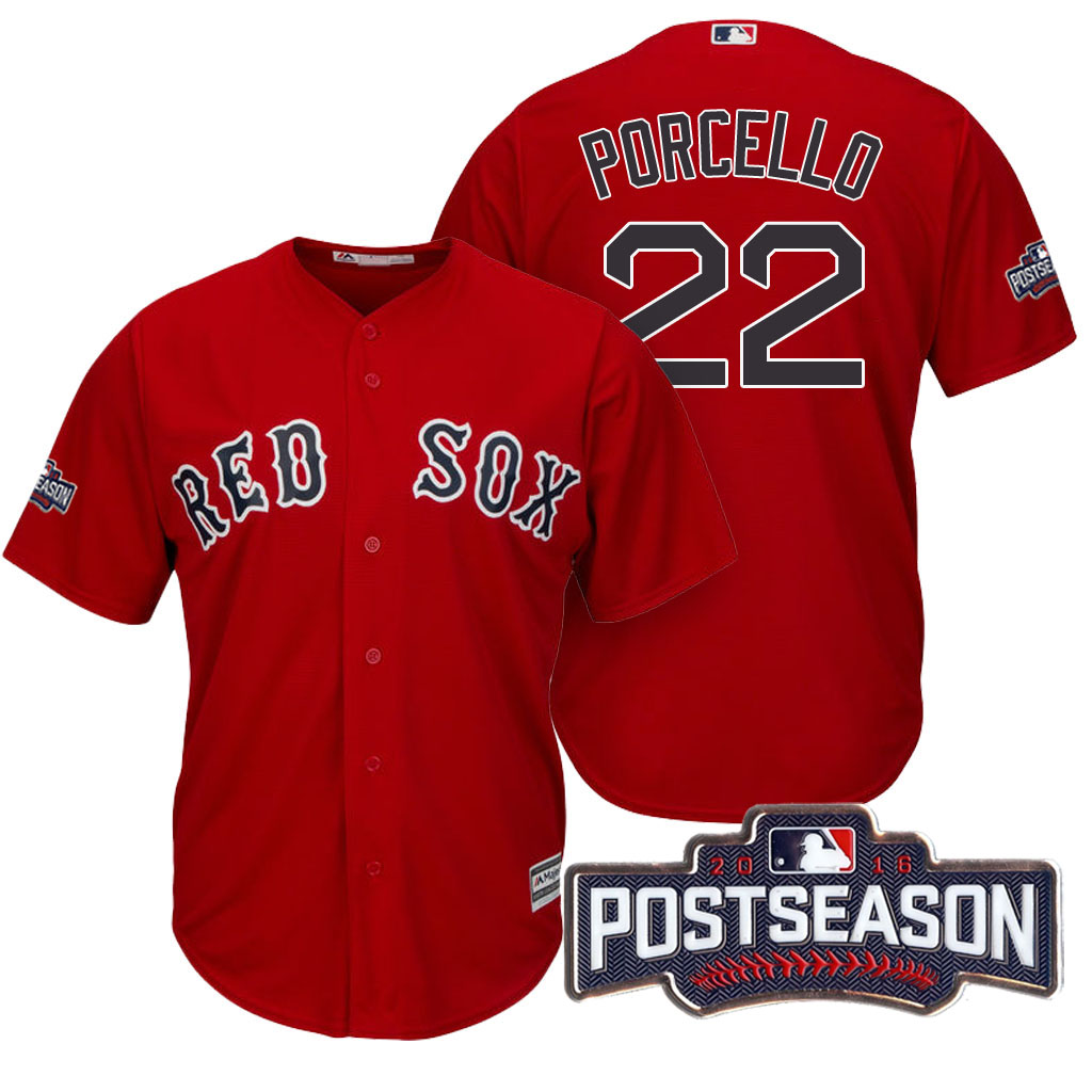 Boston Red Sox Rick Porcello #22 AL East Division Champions Red 2016 Postseason Patch Cool Base Jersey