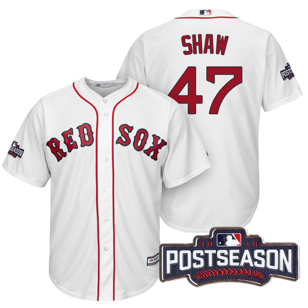 Boston Red Sox Travis Shaw #47 AL East Division Champions White 2016 Postseason Patch Cool Base Jersey