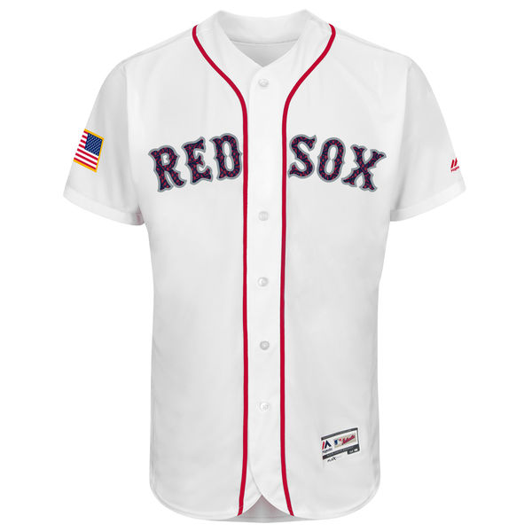 Boston Red Sox Majestic White 2016 Independence Day Stars & Stripes Flex Base Team Jersey