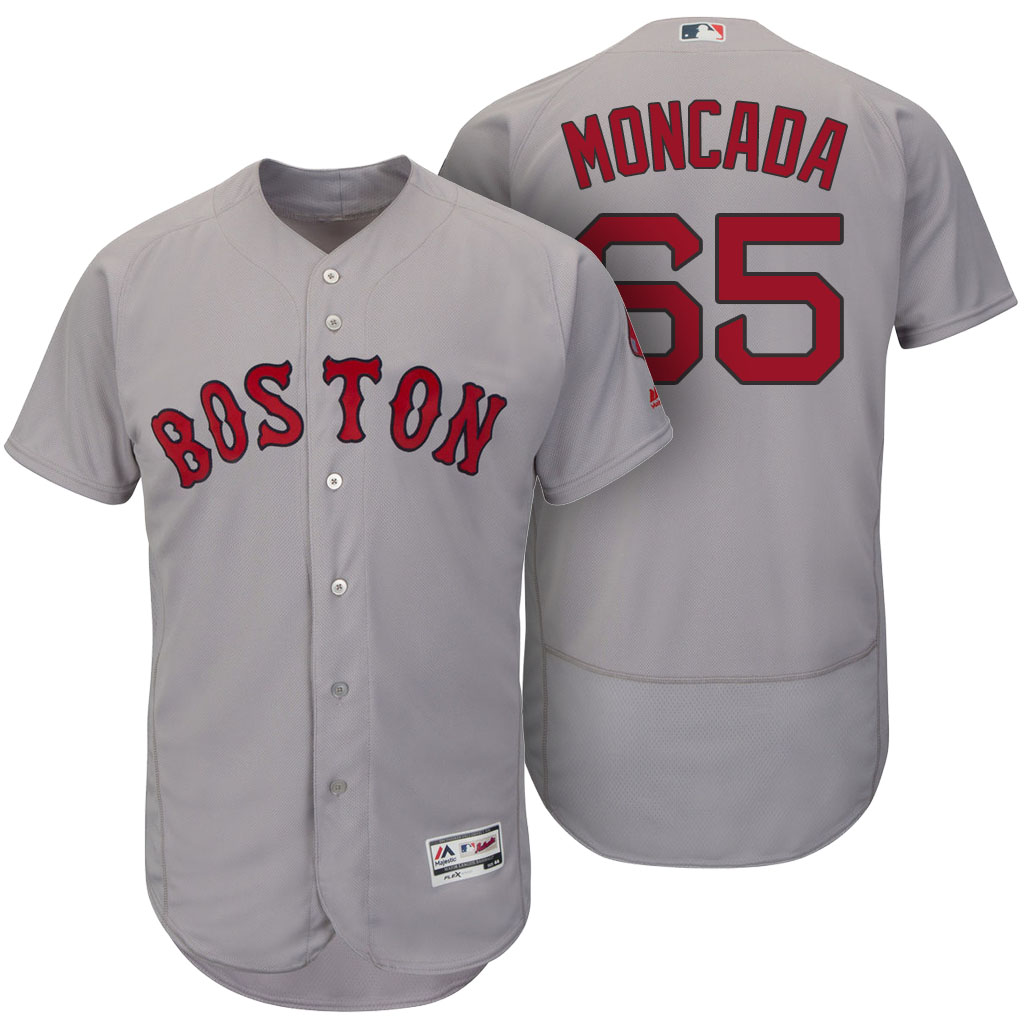 Boston Red Sox Yoan Moncada #65 Road Gray Authentic Collection Flex Base Flex Base Jersey