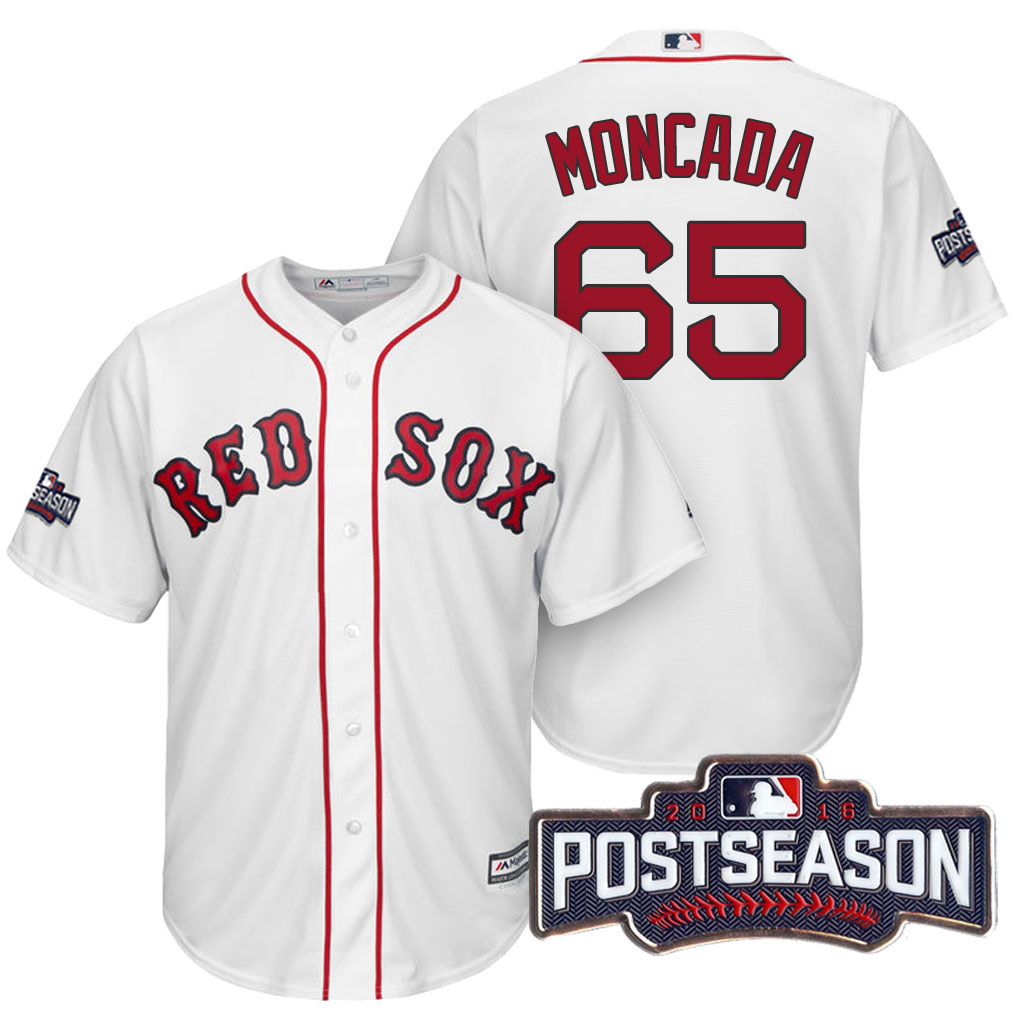 Boston Red Sox Yoan Moncada #65 AL East Division Champions White 2016 Postseason Patch Cool Base Jersey