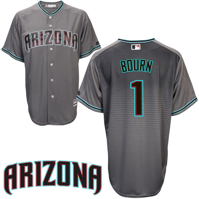 Arizona Diamondbacks Michael Bourn #1 Gray/Aqua Official Cool Base Jersey