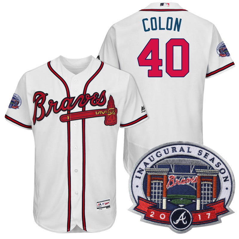 Atlanta Braves #40 Bartolo Colon White 2017 Flex Base All-Star Game Patch Jersey