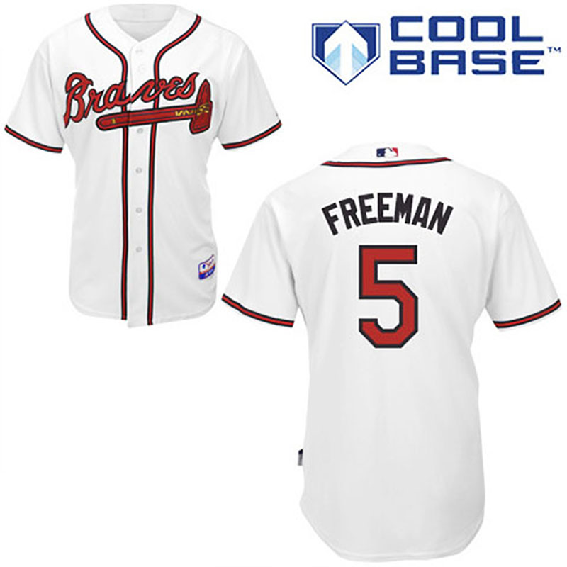 Atlanta Braves #5 Freddie Freeman White Home Cool Base Jersey