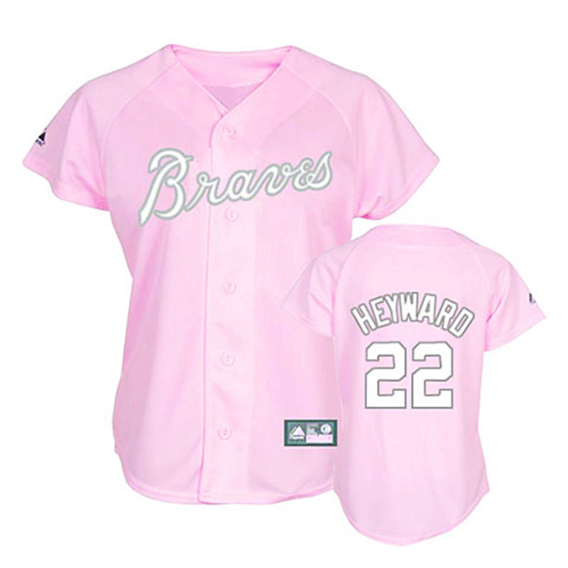 Atlanta Braves #22 Jason Heyward Pink Women's Fashion Jersey