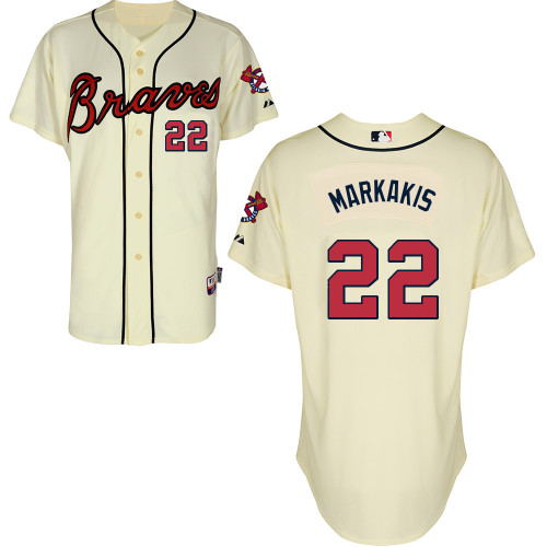 Atlanta Braves #22 Nick Markakis Cream Alternate Cool Base Jersey