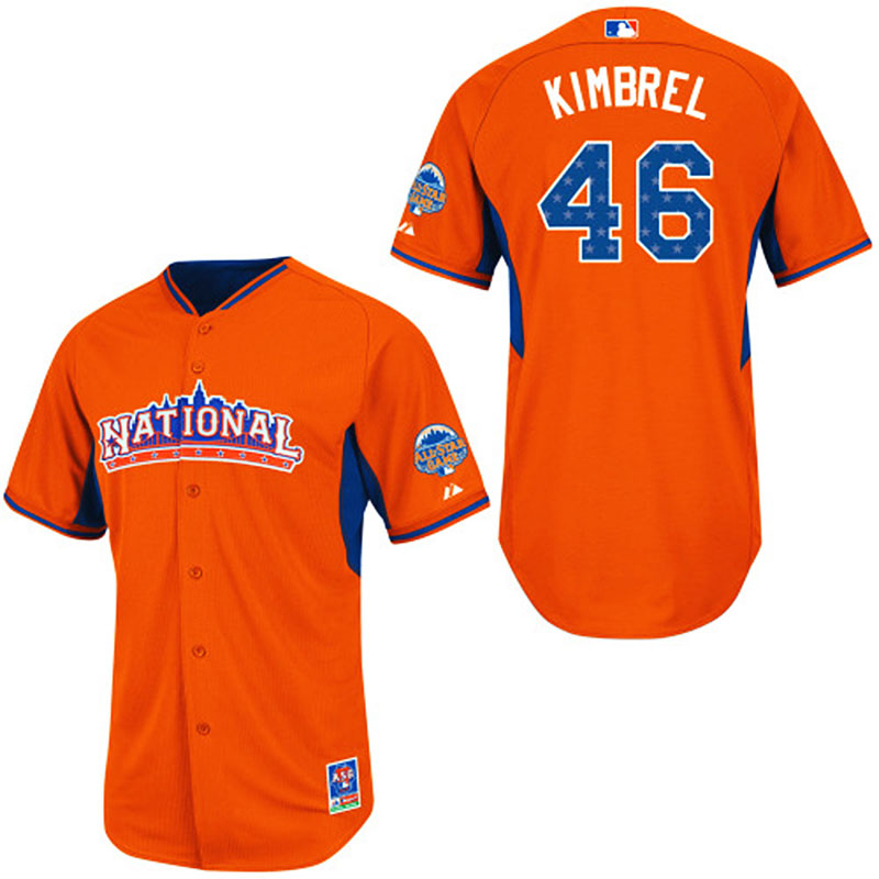 Atlanta Braves #46 Craig Kimbrel Men's Authentic Orange National League 2013 All Star Majestic MLB Jersey