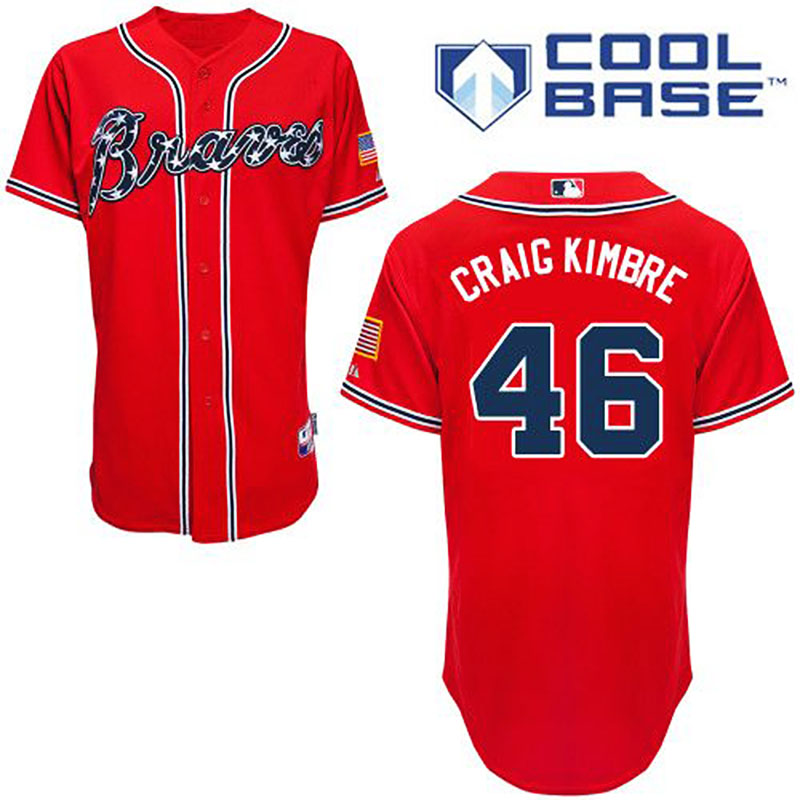 Atlanta Braves #46 Craig Kimbrel Youth Authentic Red Alternate Majestic MLB Cool Base Jersey