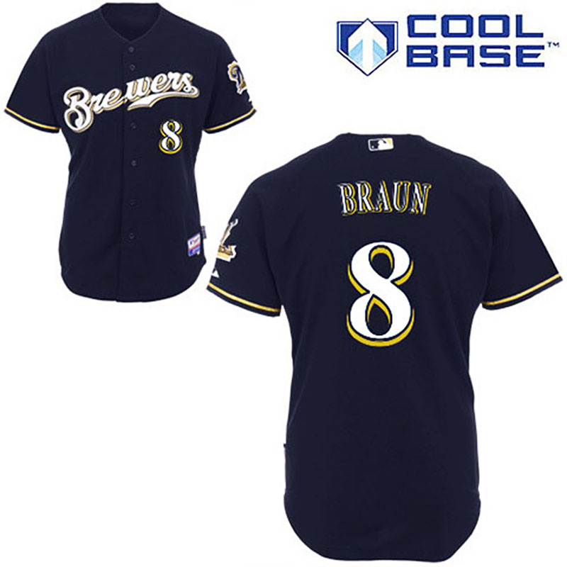 Milwaukee Brewers #8 Ryan Braun Youth Blue Alternate Cool Base Jersey