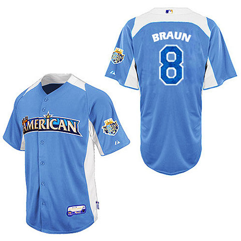 Milwaukee Brewers #8 Ryan Braun Blue 2012 All-Star BP Jersey