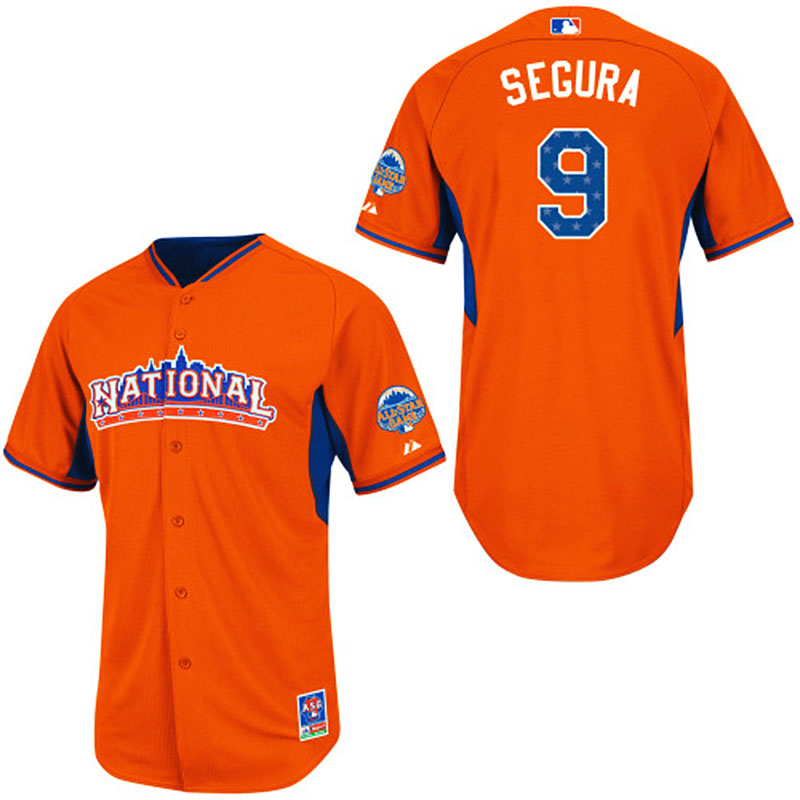 Milwaukee Brewers #9 Jean Segura Men's Authentic Orange National League 2013 All Star BP Majestic MLB Jersey