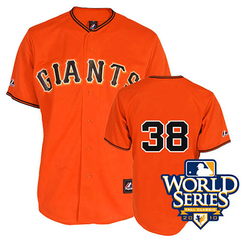 San Francisco Giants #38 Brian Wilson Cool Base Orange with 2010 World Series Jersey