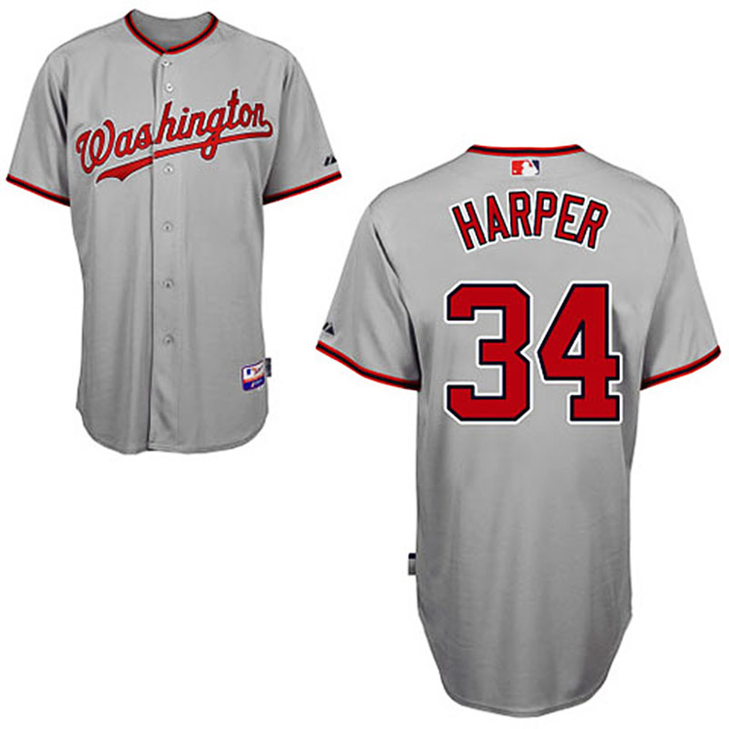 Washington Nationals #34 Bryce Harper Grey 2011 Road Cool Base Jersey