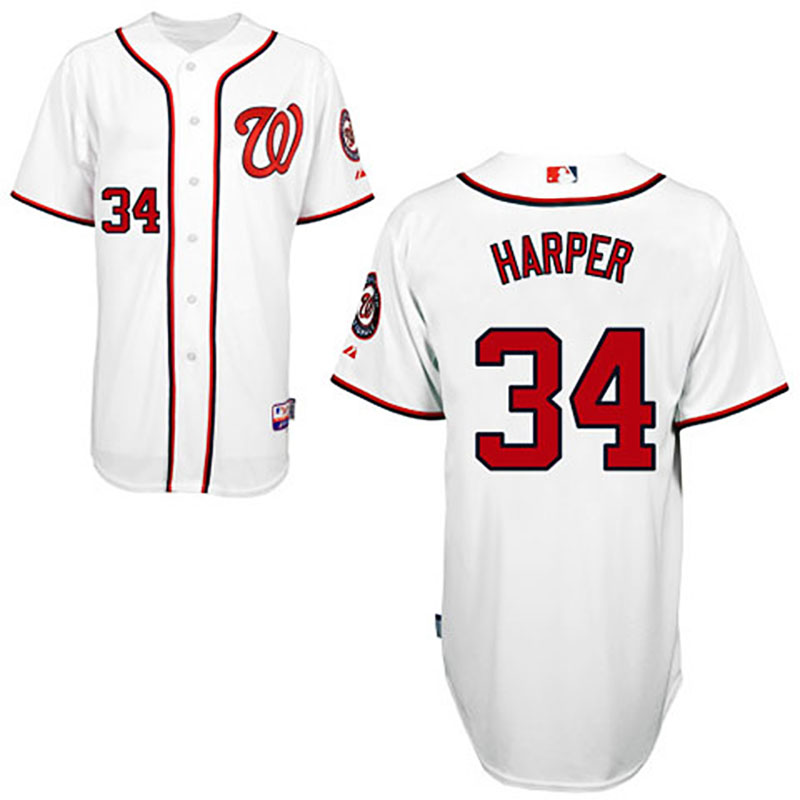 Washington Nationals #34 Bryce Harper White 2011 Home Cool Base Jersey