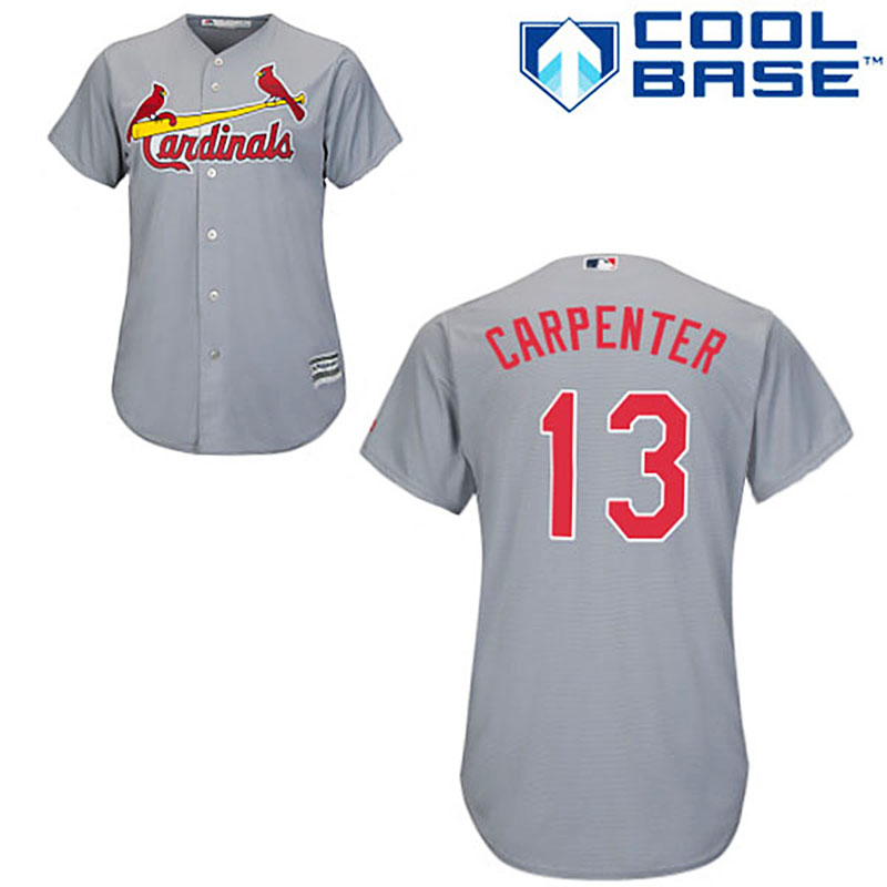 St. Louis Cardinals #13 Matt Carpenter Gray Road Cool Base Jersey