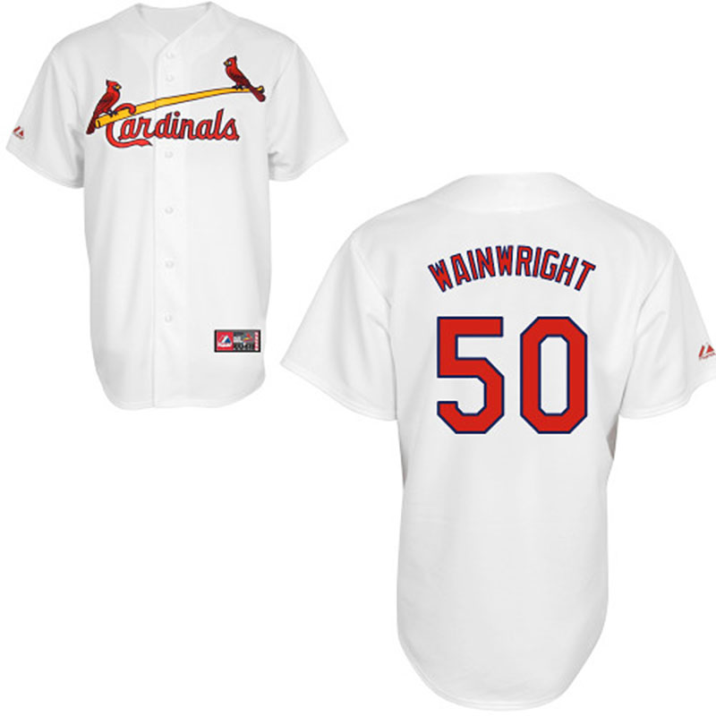 MLB St. Louis Cardinals #50 Adam Wainwright White Authentic Cool Base Jersey