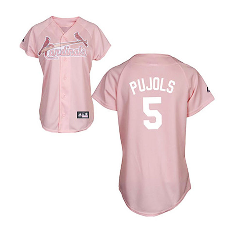 St. Louis Cardinals #5 Albert Pujols Pink Women's Fashion Jersey