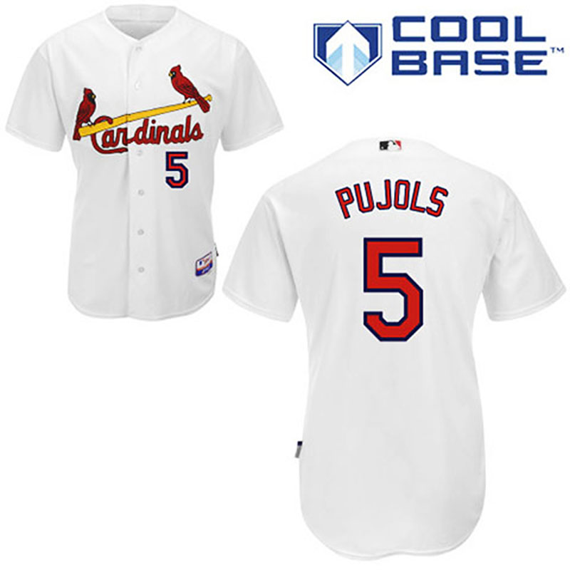 St. Louis Cardinals #5 Albert Pujols White Home Cool Base Jersey