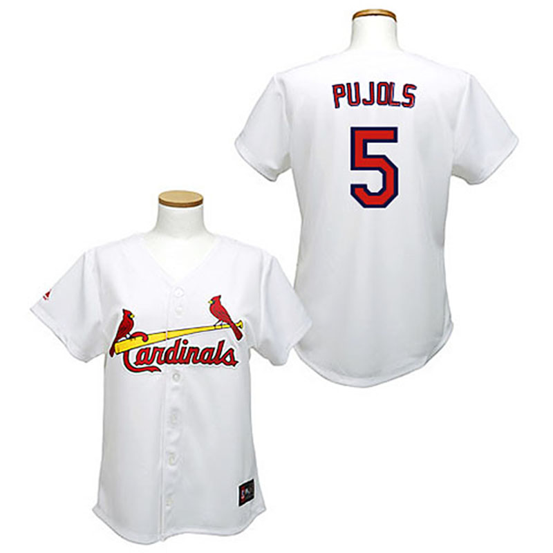 St. Louis Cardinals #5 Albert Pujols White Women's Fashion Jersey