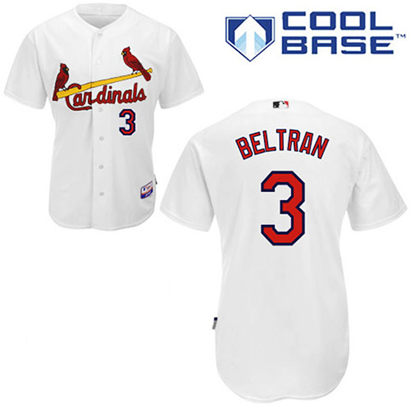 St. Louis Cardinals #3 Carlos Beltran White Cool Base Jersey