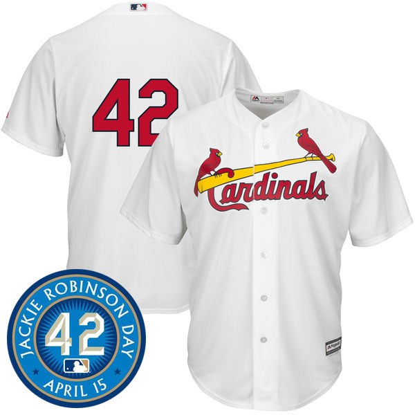 St. Louis Cardinals #42 Jackie Robinson Majestic White Cool Base Jersey